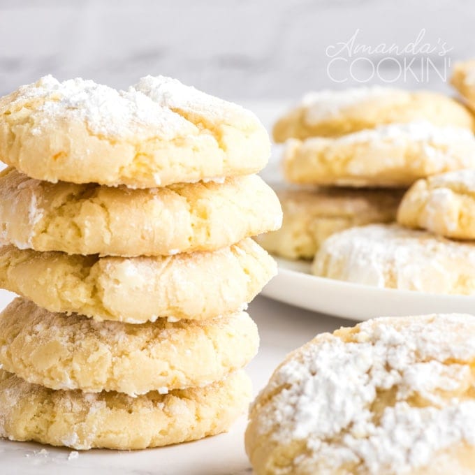 stack of orange snow cookies