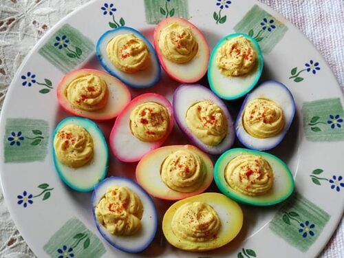 Rainbow Deviled Eggs & Egg Salad - Amanda's Cookin'