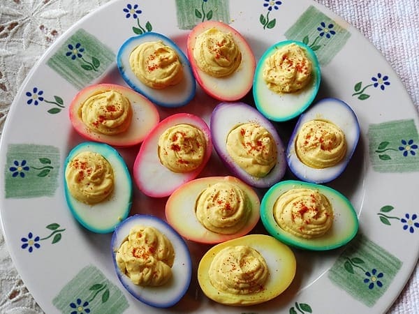 Rainbow Deviled Eggs & Egg Salad - Amanda's Cookin'