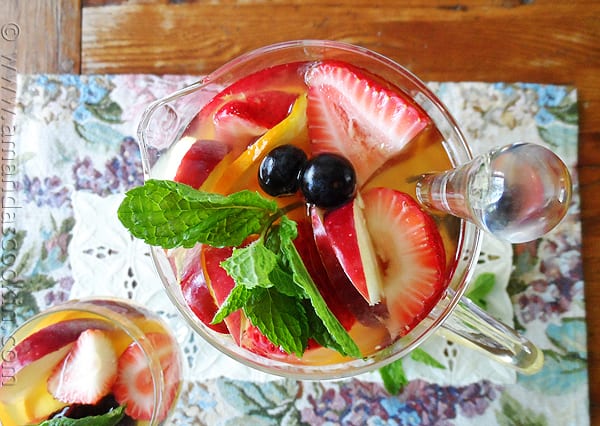 White Moscato Sangria at AmandasCookin.com @amandaformaro