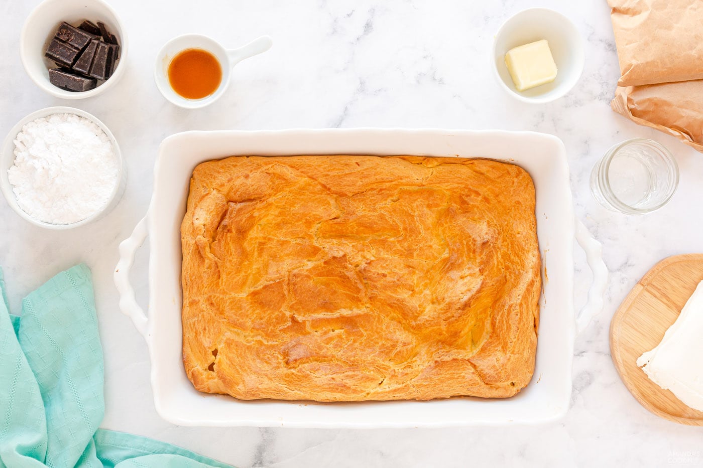 puff pastry crust in a baking pan
