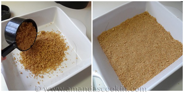 Creating the graham cracker crust