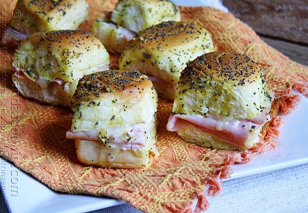 Ham and Cheese Sliders @amandaformaro Amanda's Cookin'