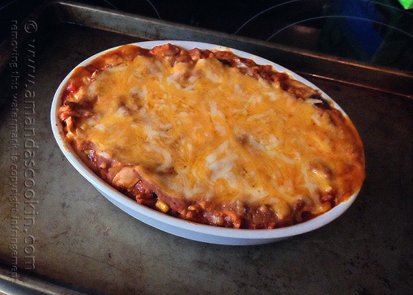 Chicken Tostada Casserole @amandaformaro Amanda's Cookin'