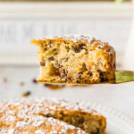 spatula lifting a slice of Merryfield Apple Cake