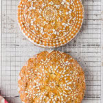 two Merryfield Apple Cakes doily dusted