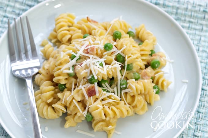 plate of rotini and cheese