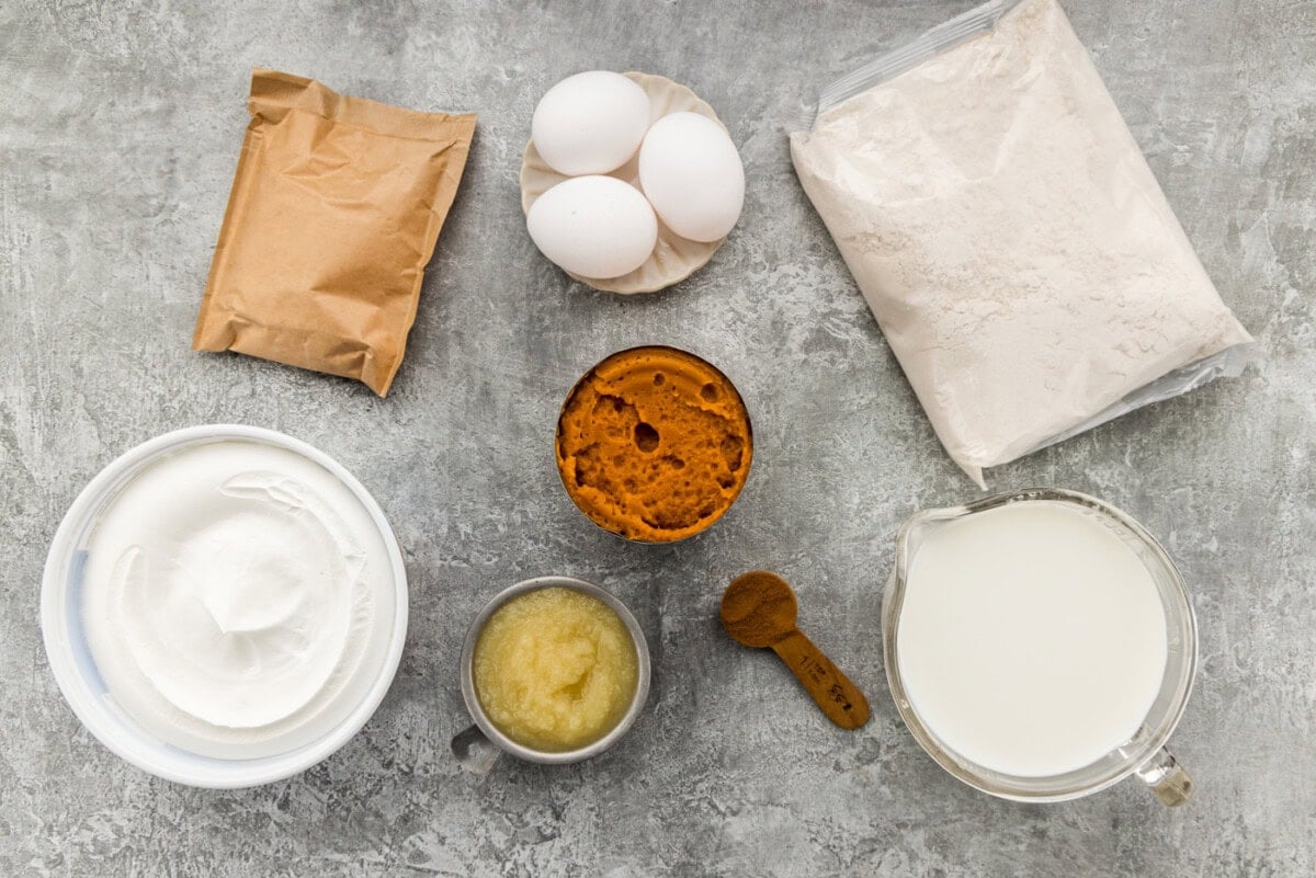ingredients for pumpkin pudding poke cake