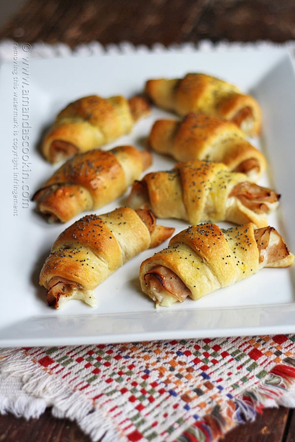 Turkey Pepper Jack Roll Ups on platter