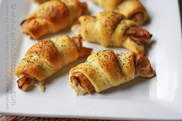 Turkey Pepper Jack Roll Ups with poppy seeds