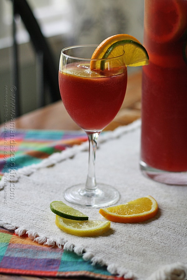 Mexican Inspired Sangria @amandaformaro Amanda's Cookin'