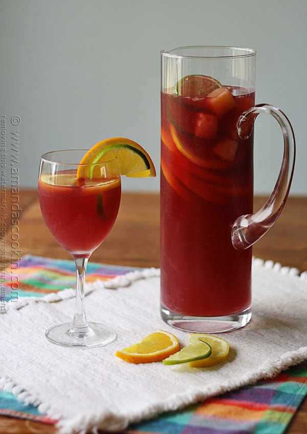 Mexican Inspired Sangria @amandaformaro Amanda's Cookin'