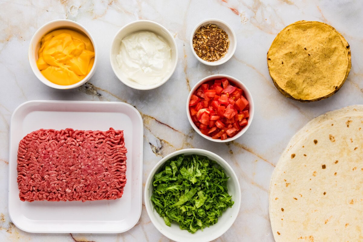 ingredients for Copycat Crunchwrap Supreme