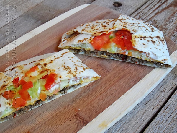 Copycat Taco Bell Crunchwrap Supreme @amandaformaro Amanda's Cookin'