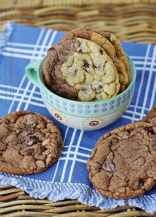 Black And White Chocolate Chip Cookies Amandas Cookin 8990