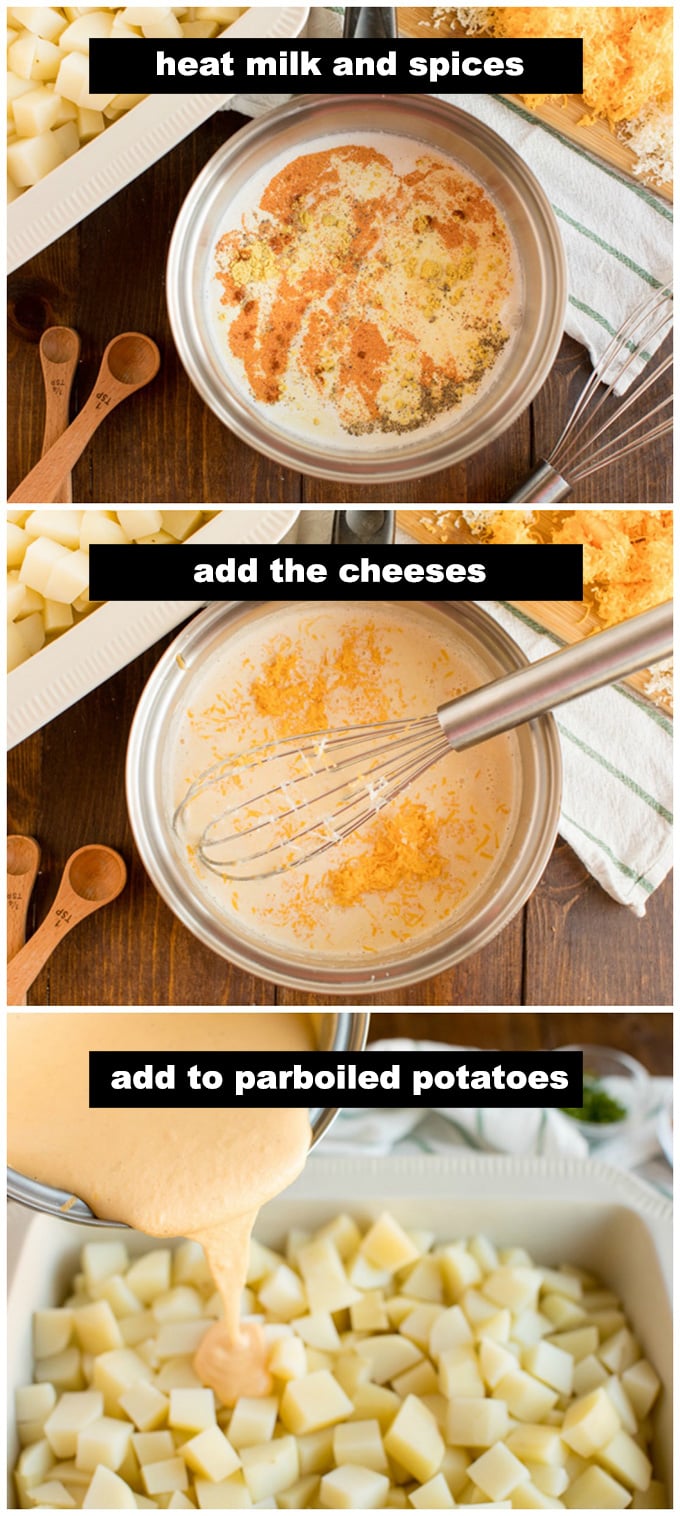 cheese sauce in pan with a whisk