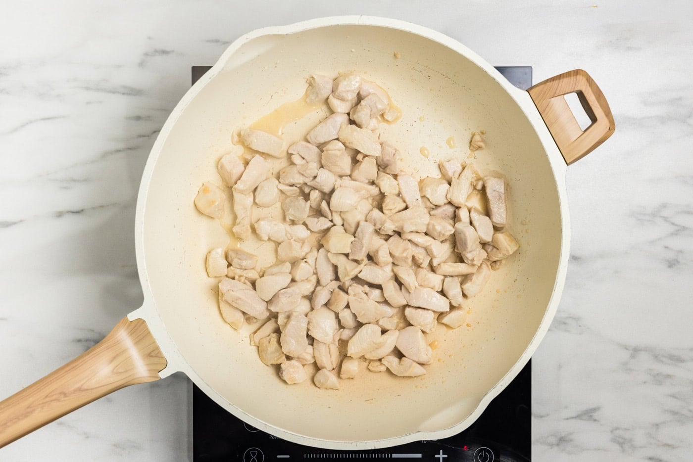 cooked chicken in skillet