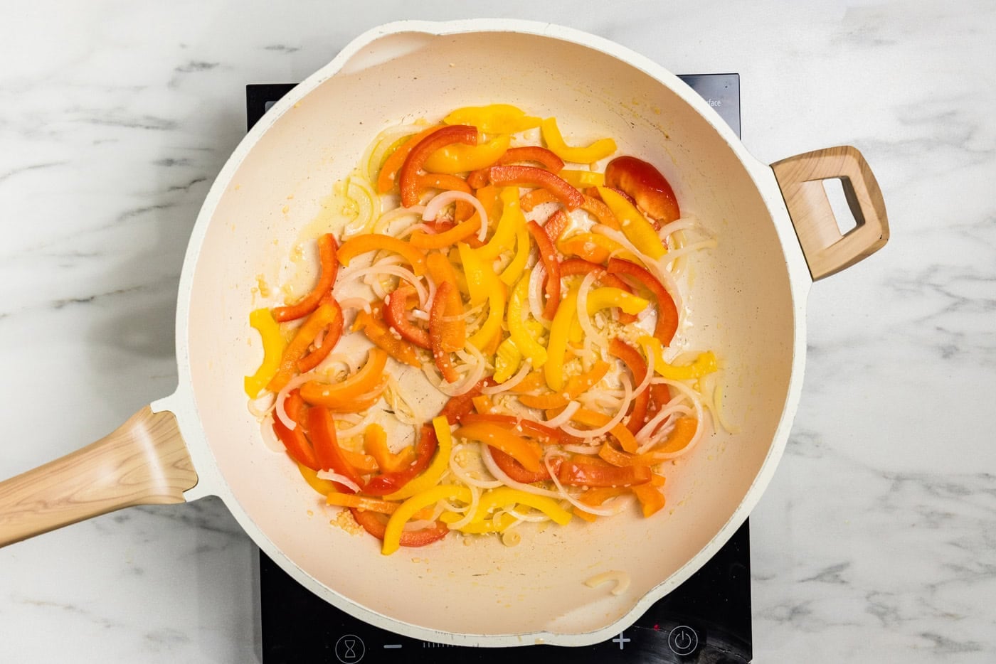 peppers in skillet