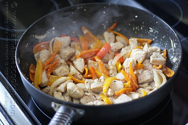 Chicken with Peppers and Pasta @amandaformaro Amanda's Cookin'