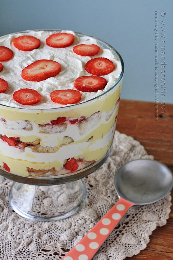 close up of english trifle