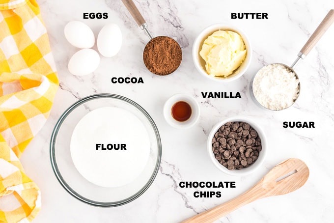 ingredients for fudge brownies