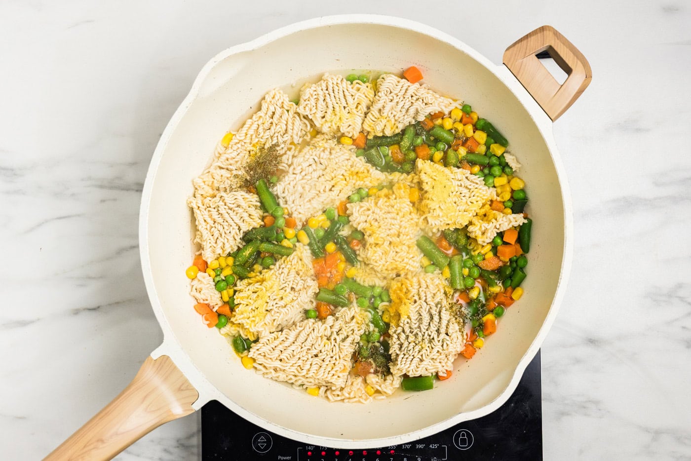 boiling ingredients in skillet