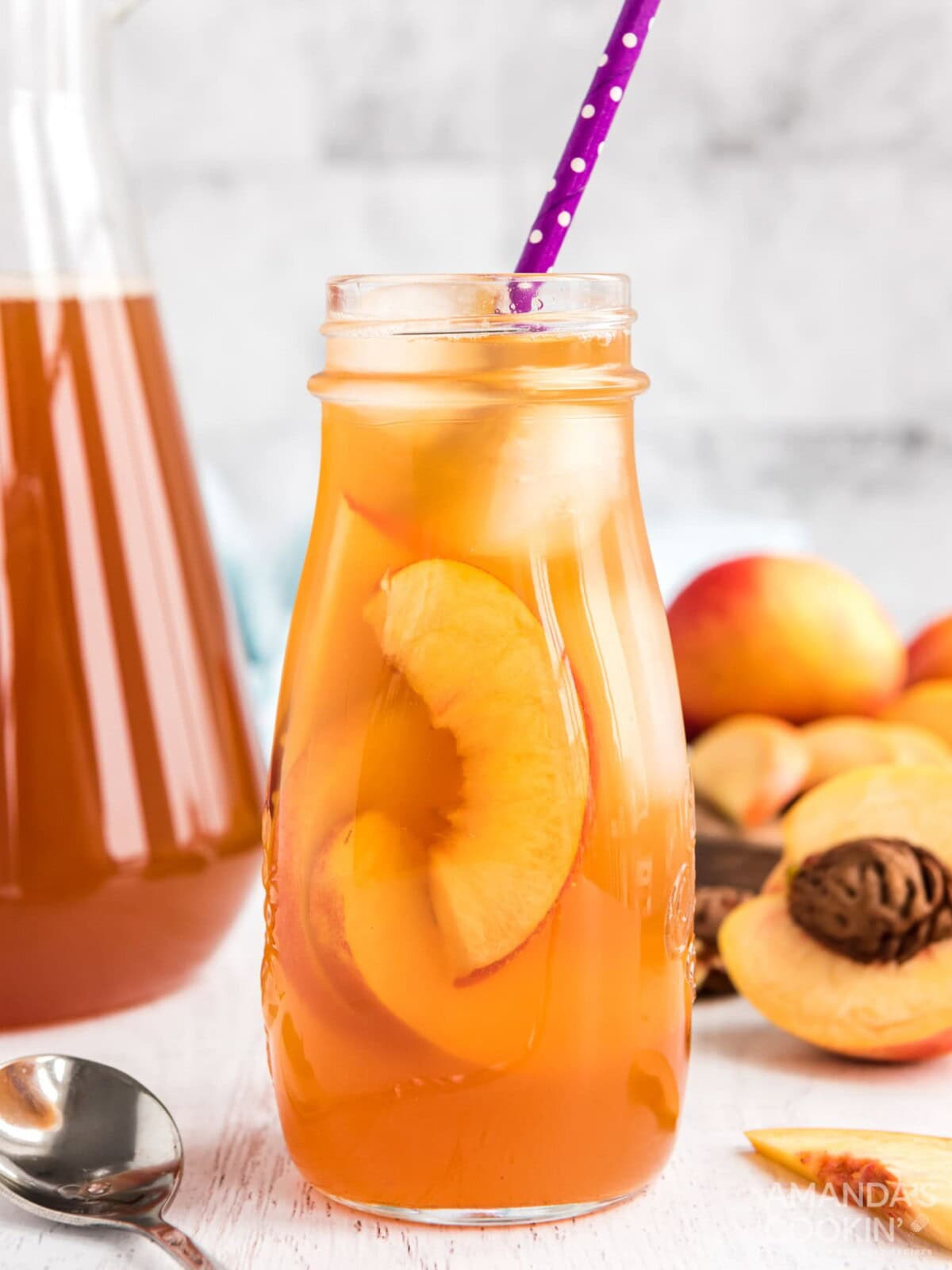 bottle of peach iced tea