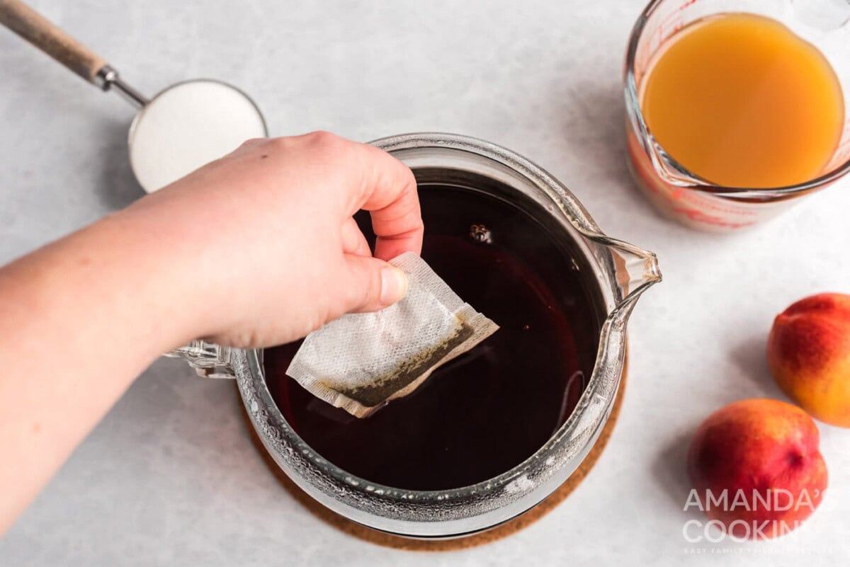 adding tea bag