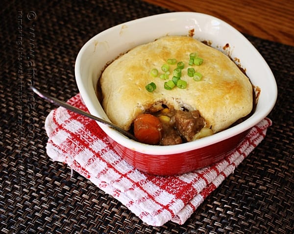 Beef Stew Biscuit Pot Pie - Amanda Formaro of Amanda's Cookin'