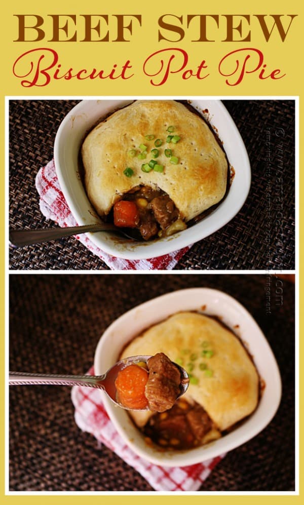 Beef Stew Biscuit Pot Pie - Amanda Formaro of Amanda's Cookin'