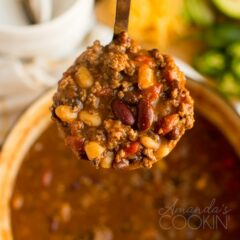 ladle full of 3 bean chili