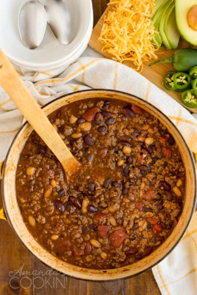 3 Bean Chili Recipe - Amanda's Cookin'