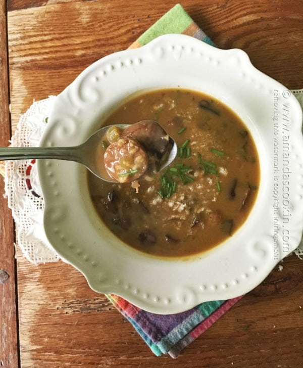 Sausage Mushroom & Wild Rice Soup, Amanda's Cookin'