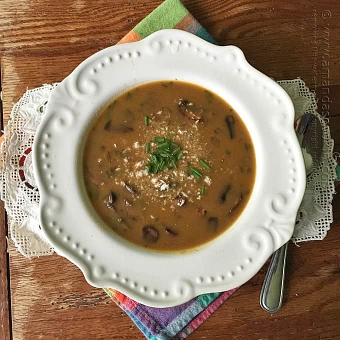 Mushroom Soup with Sausage & Wild Rice