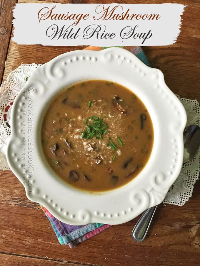 Mushroom Soup with Sausage & Wild Rice