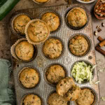 Vanilla Zucchini Muffins in a muffin tin