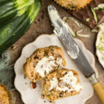 Vanilla Zucchini Muffin with butter spread on it