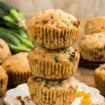 stack of Vanilla Zucchini Muffins