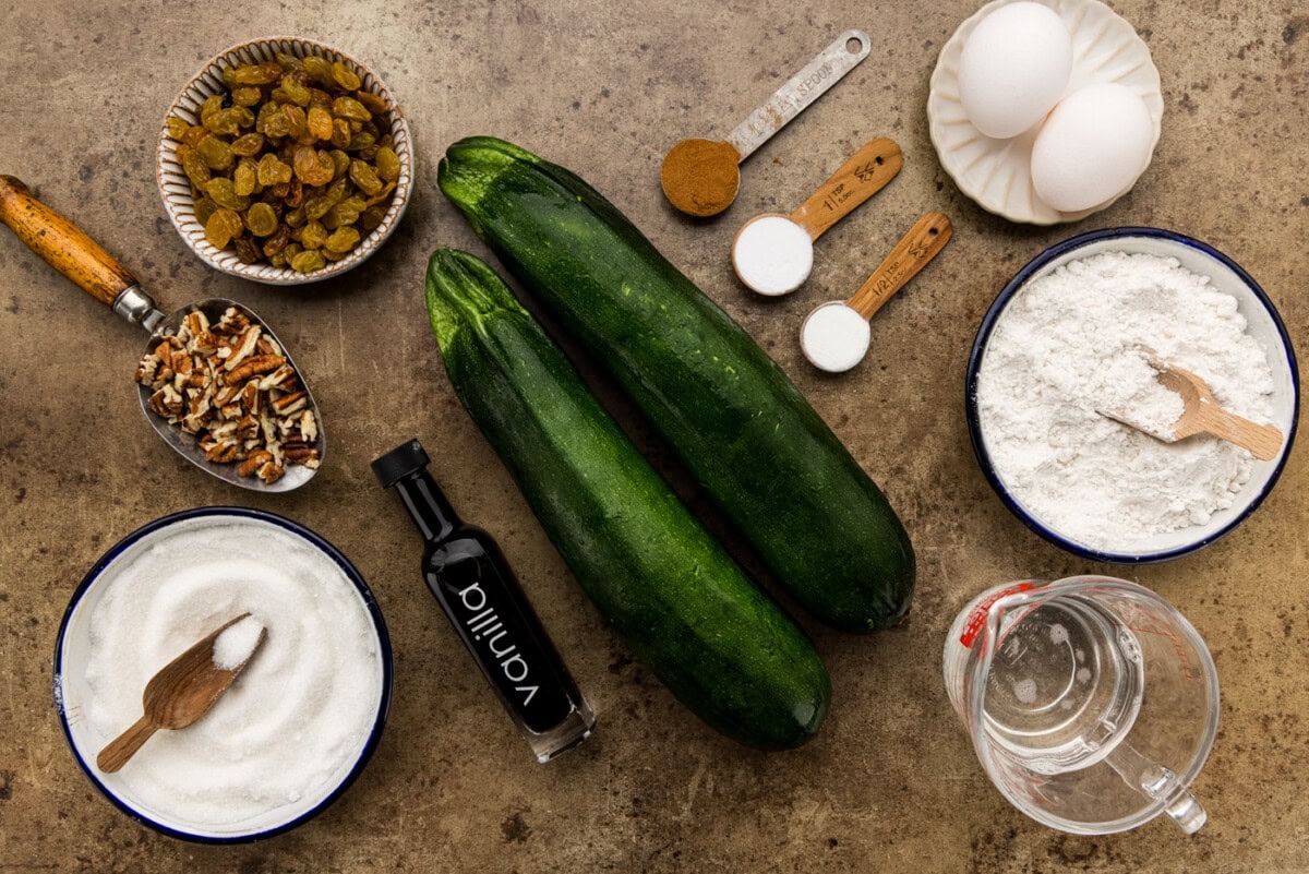 ingredients for making Vanilla Zucchini Muffins