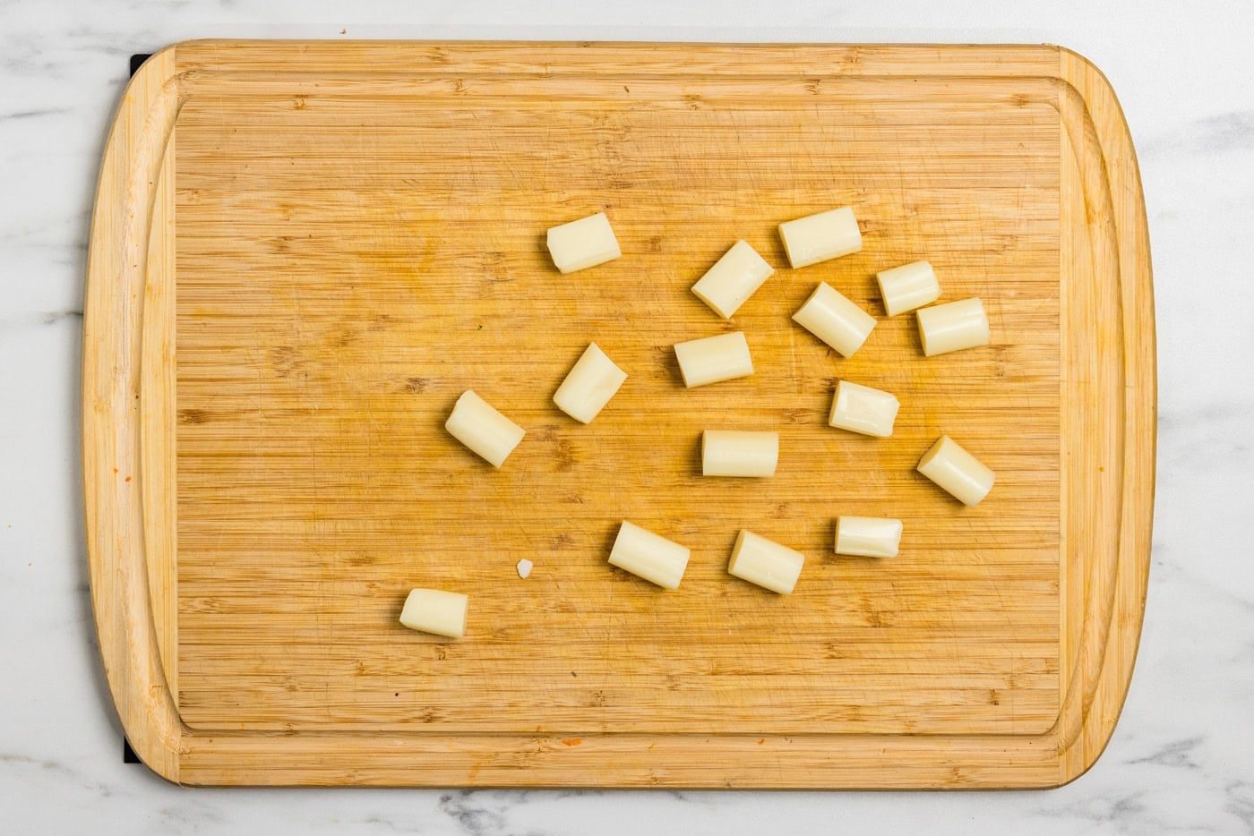 cheese sticks cut into fourths