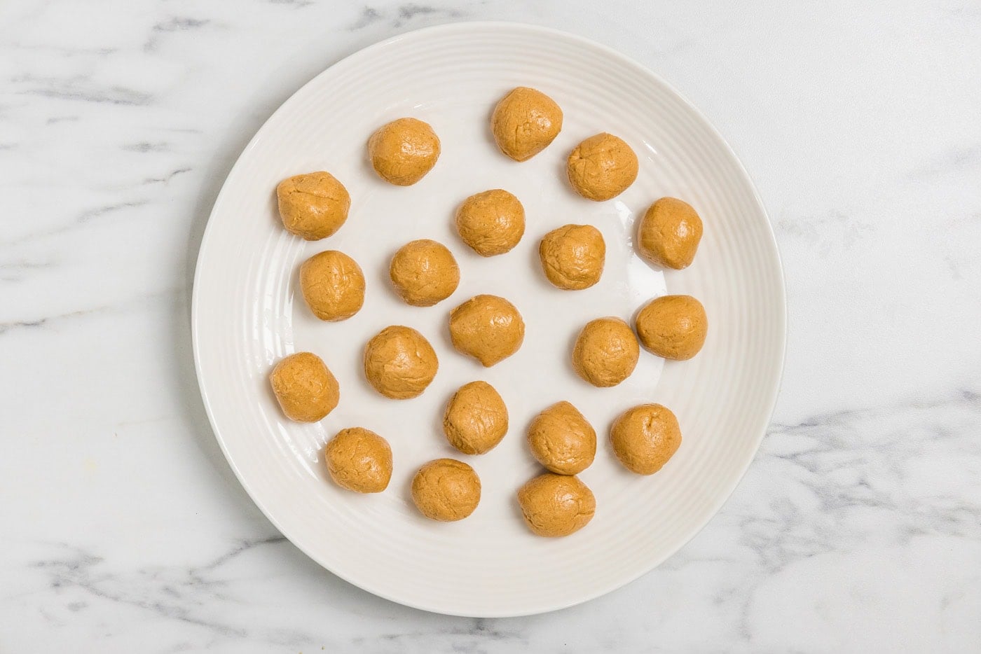 balls of peanut butter dough