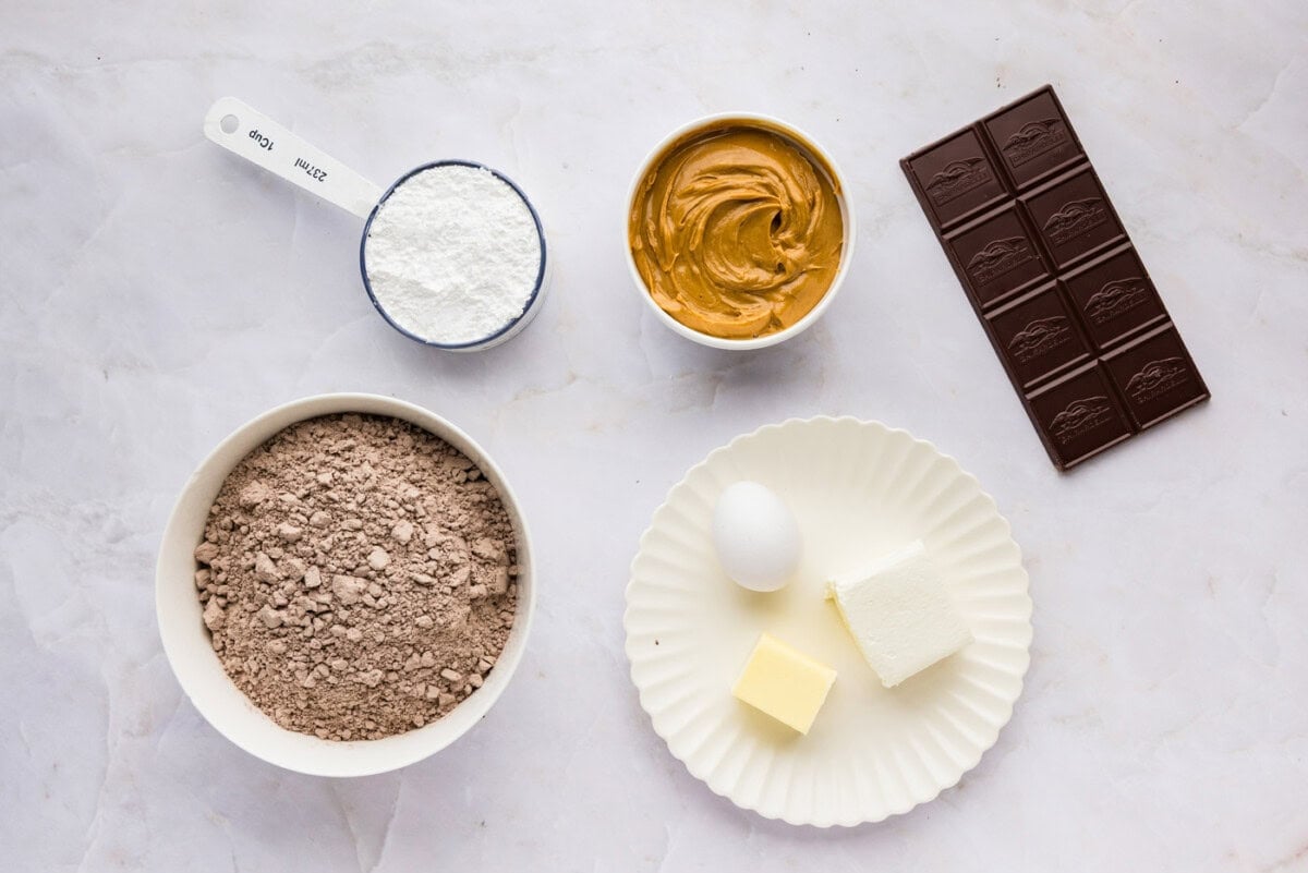 ingredients for buckeye brownie cookies