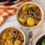 two bowls of Slow Cooker Cowboy Casserole