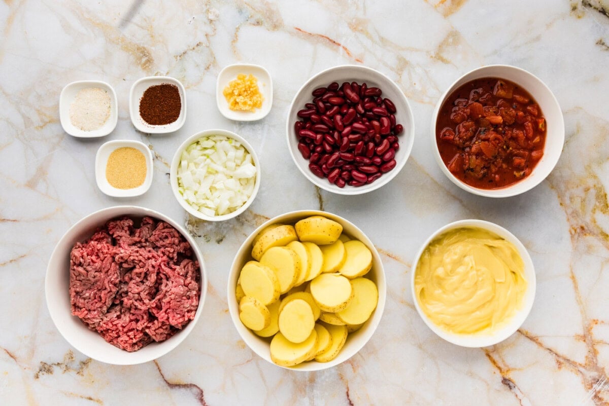 ingredients for Slow Cooker Cowboy Casserole