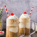 2 Root Beer Float Cocktail with straws