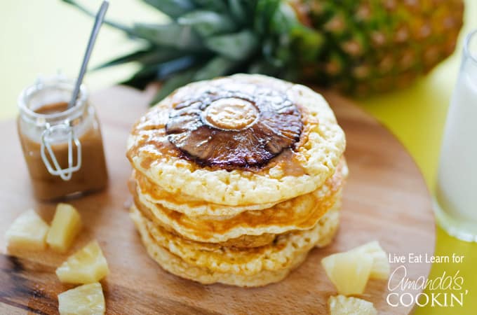 stack of pineapple pancakes