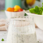 small pitcher of Homemade Buttermilk Ranch Dressing