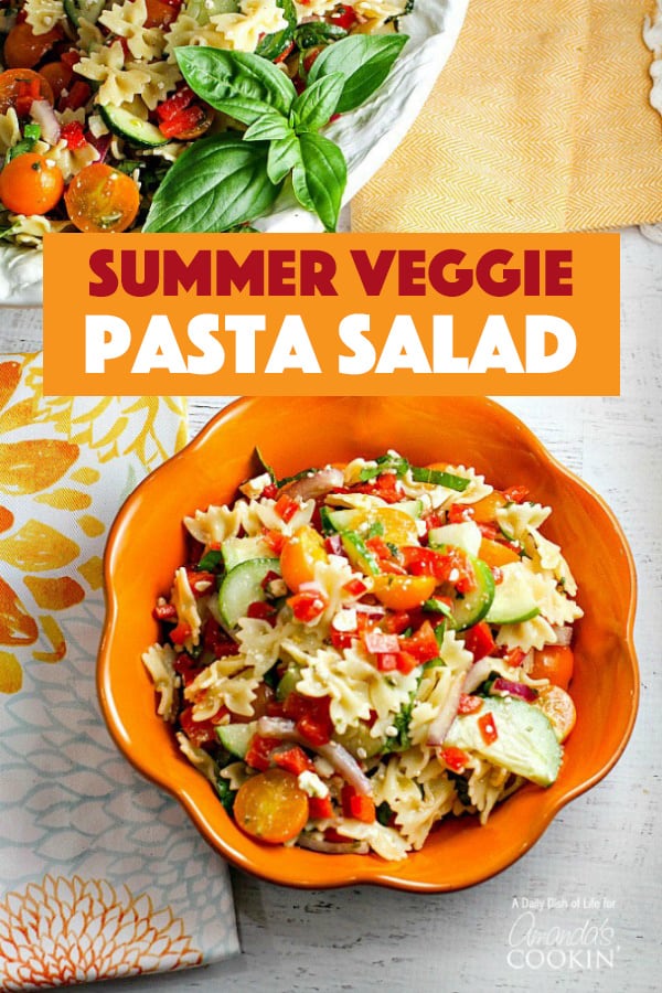 pinterest image with text for pasta salad
