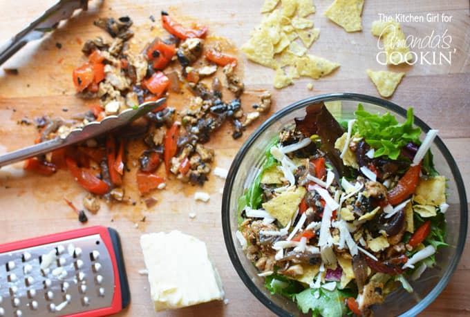 Chicken Fajita Salad in bowl