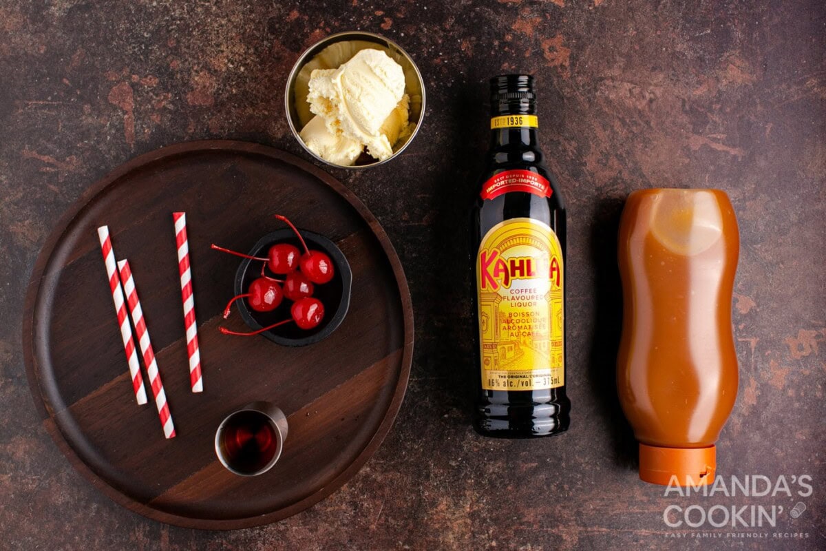 ingredients to make a butterscotch milkshake cocktail